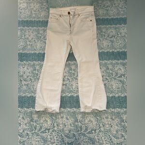 LOFT Cropped White Jeans